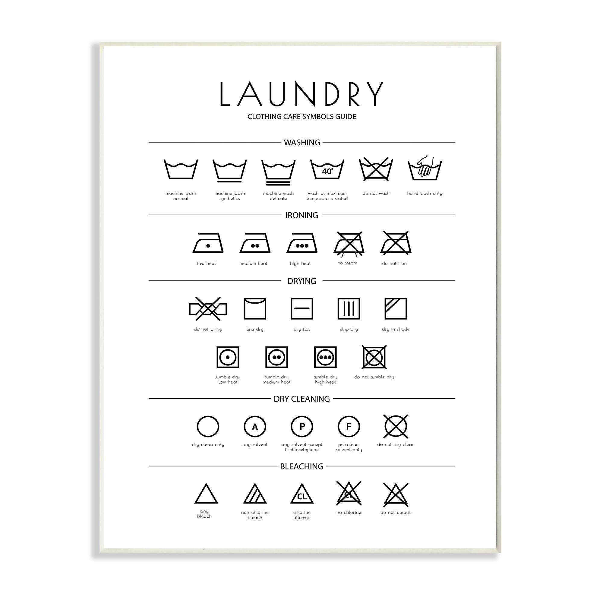 Stupell Industries Laundry Cleaning Symbols Wall Plaque